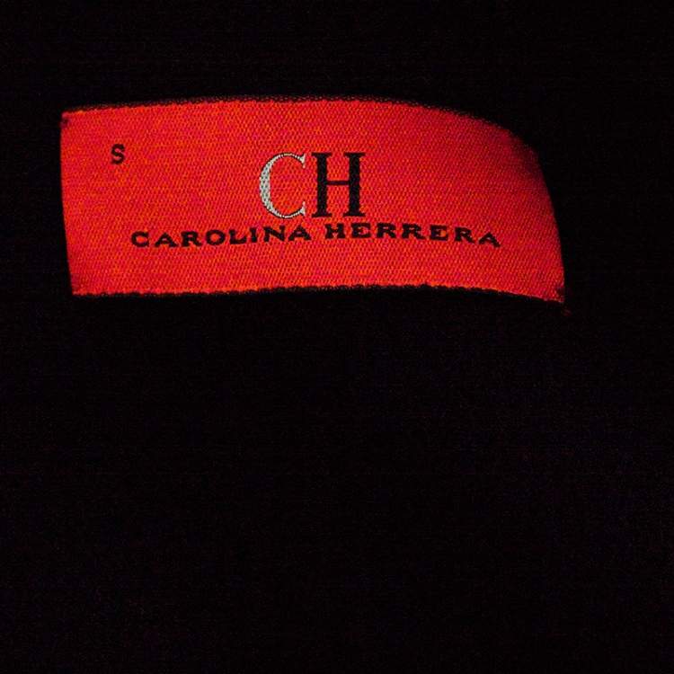 Pre Owned CH Carolina Herrera Navy Blue Wool Double Breasted Coat S
