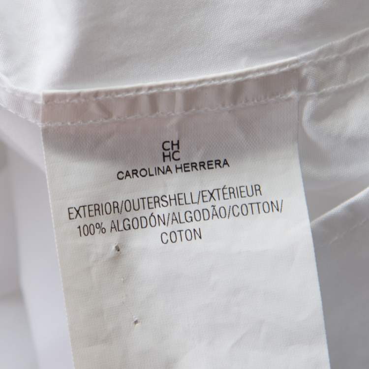 Pre Owned CH Carolina Herrera White Cotton Long Sleeve Button Front Shirt XL