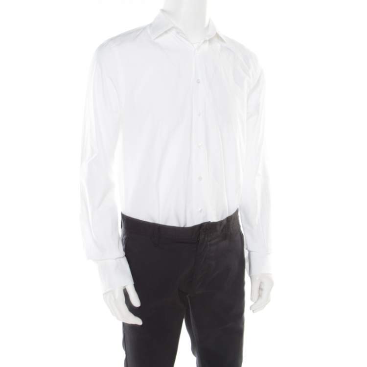 Pre Owned CH Carolina Herrera White Cotton Long Sleeve Button Front Shirt XL