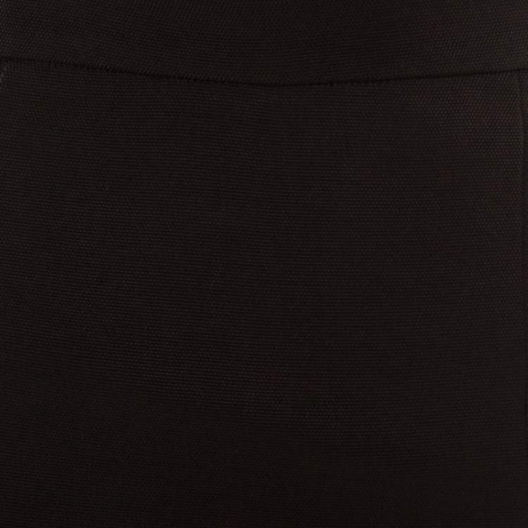 Pre Owned CH Carolina Herrera Black Textured Slit Detail Pencil Skirt S