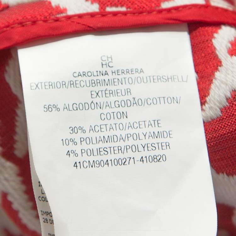 مملوكة مسبقًا CH Carolina Herrera Red & White Houndstooth Dress Woven Belted Dress L