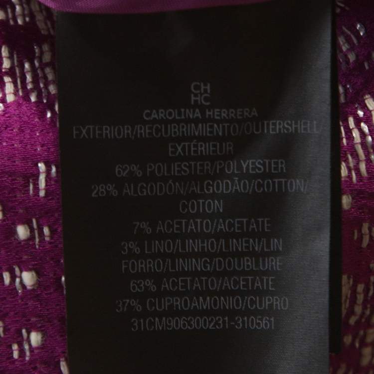 مملوكة مسبقًا CH Carolina Herrera Pink Floral Lurex Jacquard Flared Dress S