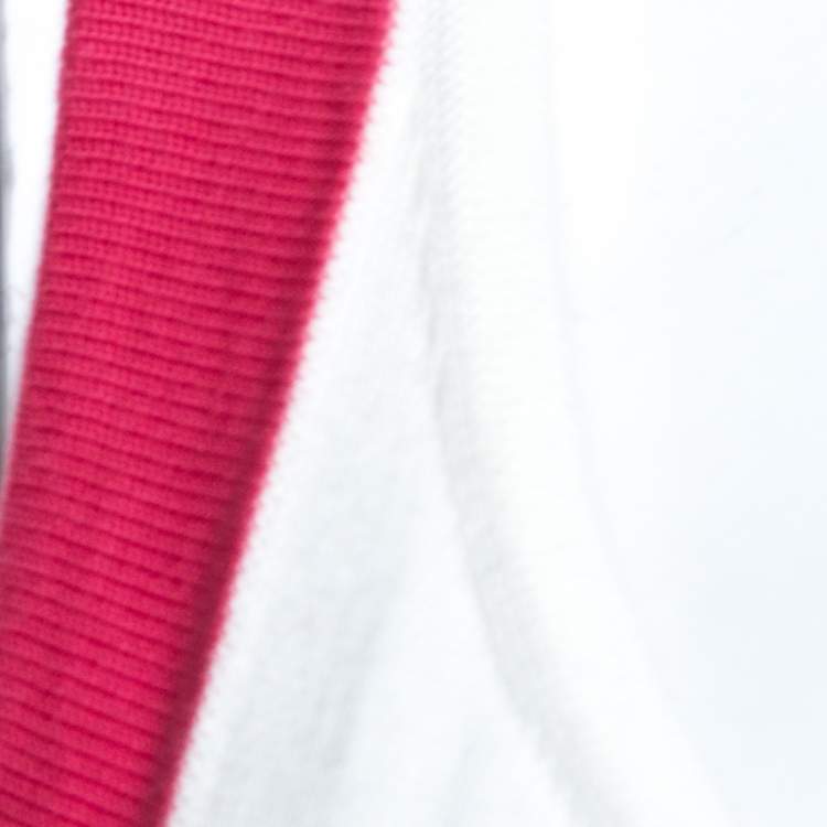Pre Owned CH Carolina Herrera Bicolor Knit Contrast Trim Detail Sleeveless Top L