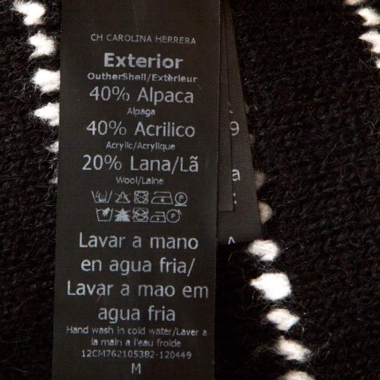 Pre Owned CH Carolina Herrera Monochrome Striped Knit Vest M