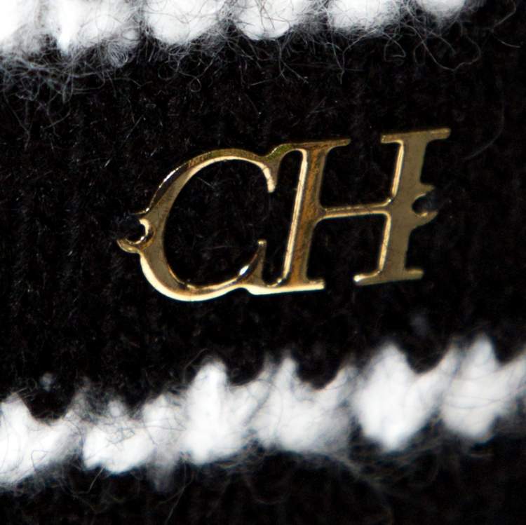Pre Owned CH Carolina Herrera Monochrome Striped Knit Vest M