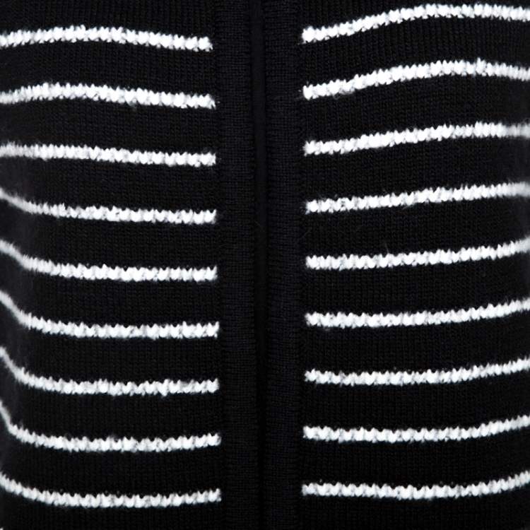 Pre Owned CH Carolina Herrera Monochrome Striped Knit Vest M