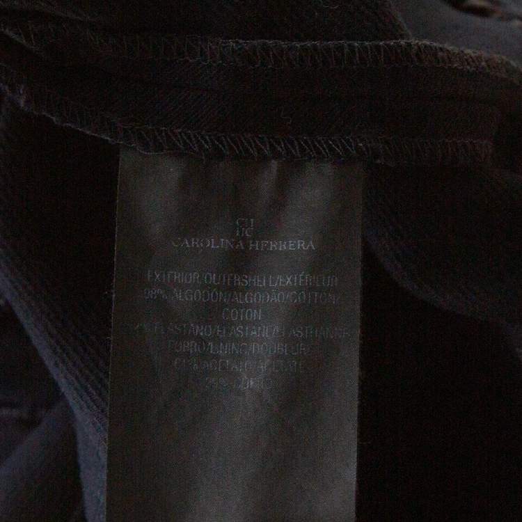 Pre Owned CH Carolina Herrera Navy Blue Cotton Tapered Pants S