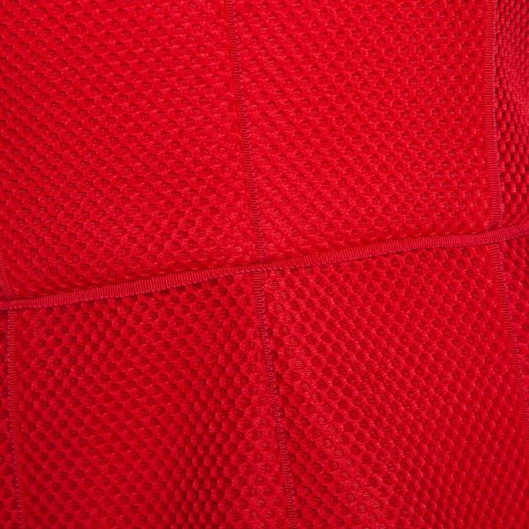 Pre Owned CH Carolina Herrera Red Tricot Mesh Sleeveless Gown L