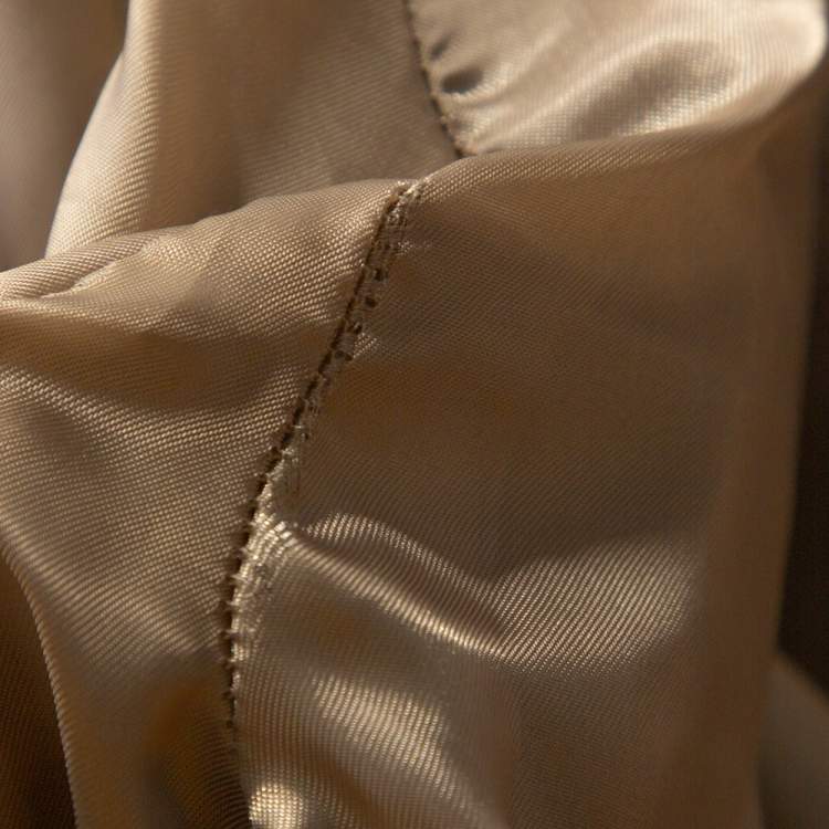 Pre Owned CH Carolina Herrera Beige Windowpane Checked Wool Coat XS