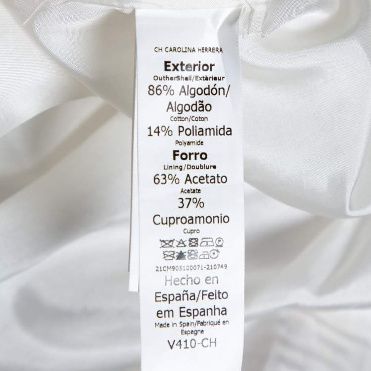 Pre Owned CH Carolina Herrera Multicolor Abstract Printed Textured Cotton A Line Dress S
