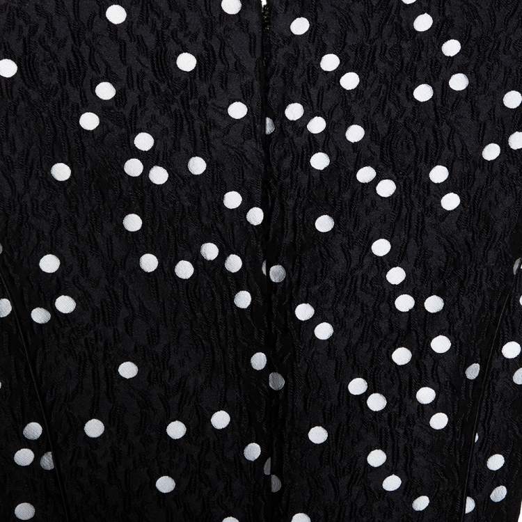 مملوكة مسبقًا CH Carolina Herrera Black Polka Dot Peplum Top & Pant Set XS