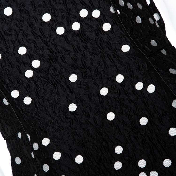 مملوكة مسبقًا CH Carolina Herrera Black Polka Dot Peplum Top & Pant Set XS