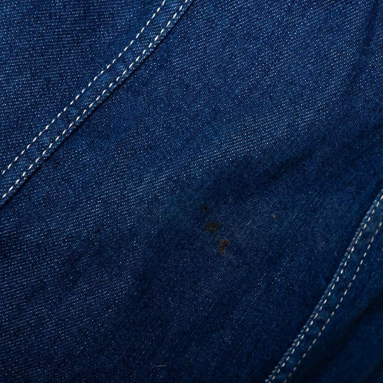 Pre Owned CH Carolina Herrera Blue Denim Sleeveless Dress S