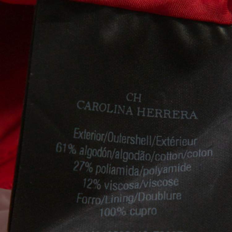 Pre Owned CH Carolina Herrera Red Lace Bow Detail Sleeveless Gown S