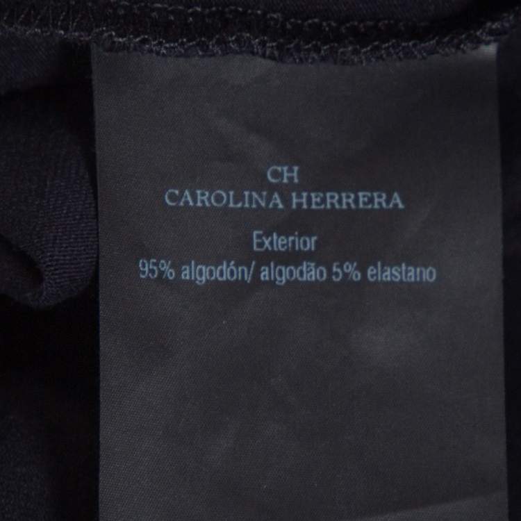 مملوكة مسبقًا CH Carolina Herrera Black Cotton Logo Embellished T-Shirt S