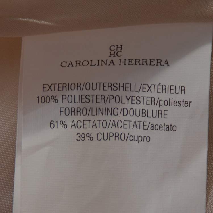 Pre Owned CH Carolina Herrera Cream Crepe Peplum Detail Sleeveles Top M