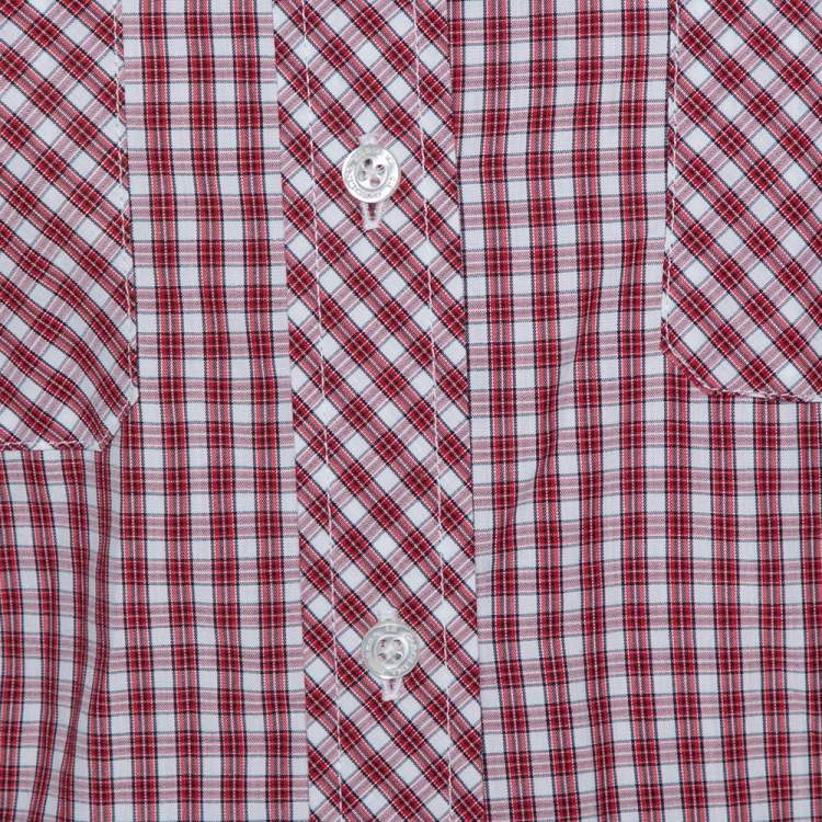 Pre Owned CH Carolina Herrera Red Checked Cotton Long Sleeve Shirt S