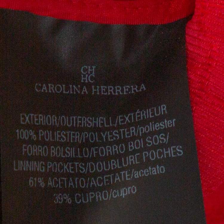 Pre Owned CH Carolina Herrera Red Floral Embossed Jacquard Sleeveless Dress M