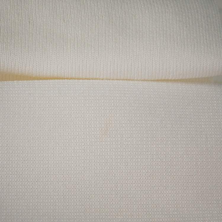 Pre Owned CH Carolina Herrera Off White Knit Peplum Cardigan XS