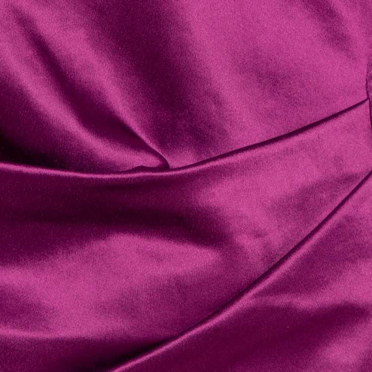 مملوكة مسبقًا CH Carolina Herrera Plum Satin Sleeveless Sheath Dress S