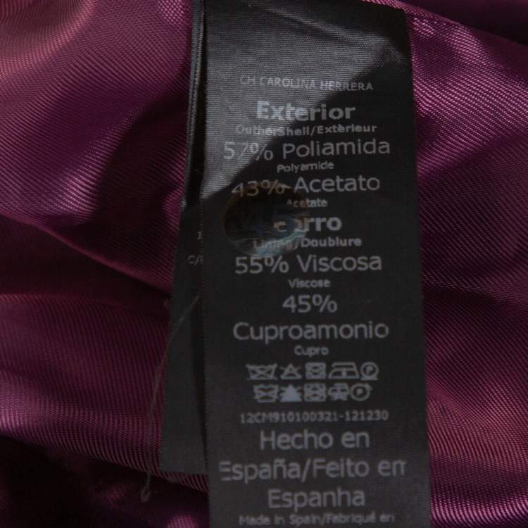 مملوكة مسبقًا CH Carolina Herrera Plum Satin Sleeveless Sheath Dress S