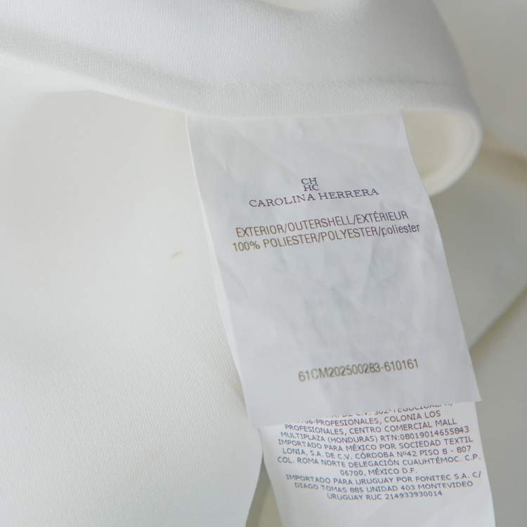 Pre Owned CH Carolina Herrera  White Crepe Tie Detail Sleeveless Top S 