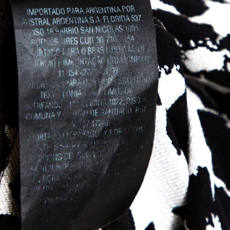 مملوكة مسبقًا CH Carolina Herrera Monochrome Floral Jacquard Flared Dress S