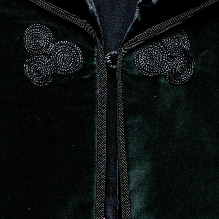 Pre Owned CH Carolina Herrera Green Velvet Tuxedo Blazer M