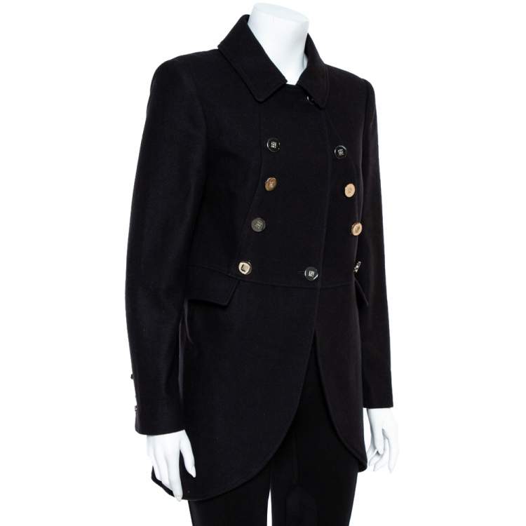 Pre Owned CH Carolina Herrera Black Wool Coat M