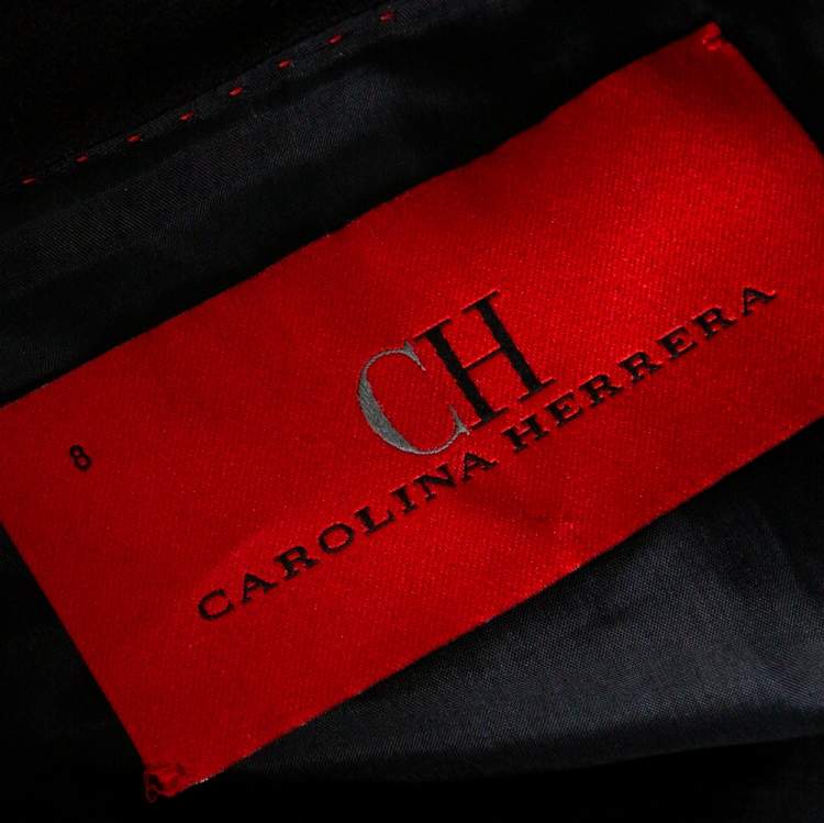 Pre Owned CH Carolina Herrera Black Wool Coat M