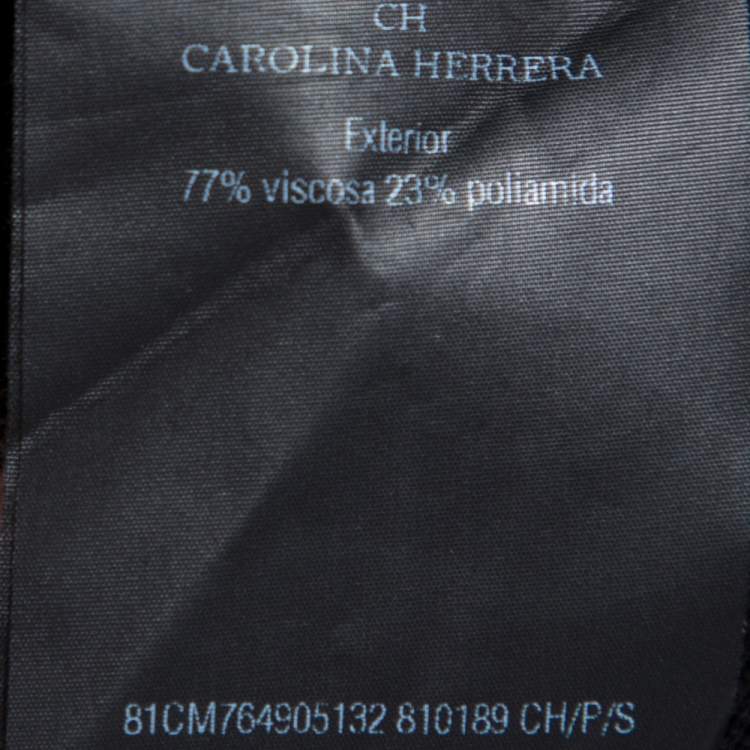 Pre Owned CH Carolina Herrera Monochrome Knit Bell Sleeve Dress S