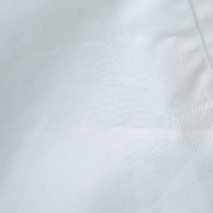 مملوكة مسبقًا CH Carolina Herrera White Cotton Cuff Link Detail Shirt L