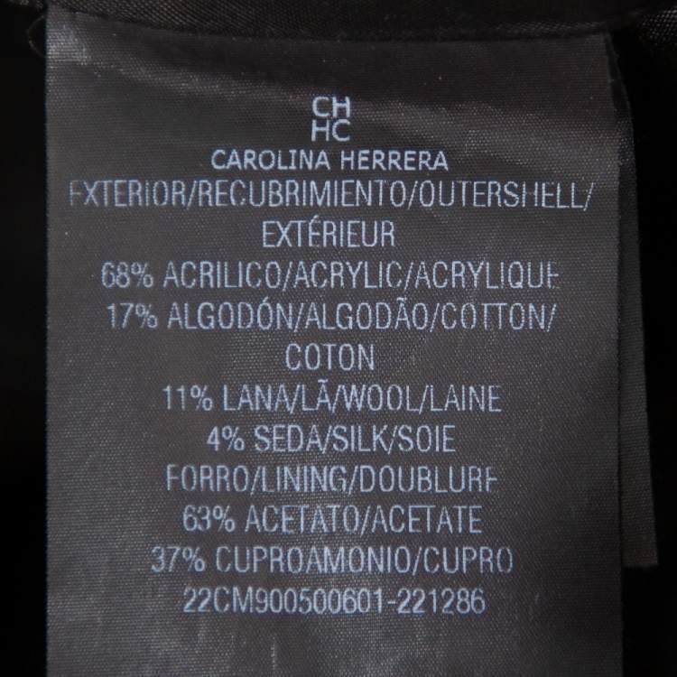 Pre Owned CH Carolina Herrera Black Lurex Tweed Knot Detail Midi Dress XL