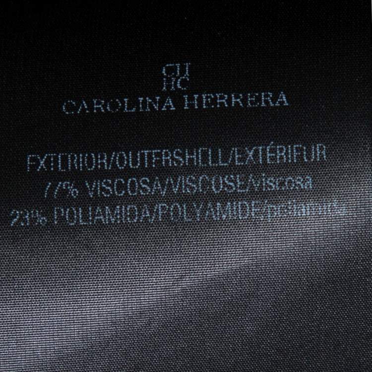 Pre Owned CH Carolina Herrera Navy Blue Knit Contrast Trim & Bow Detail Top S