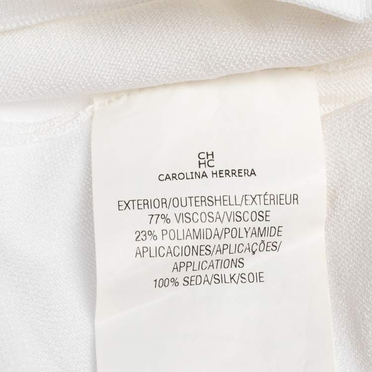 Pre Owned CH Carolina Herrera White Knit Sleeveless Top XS
