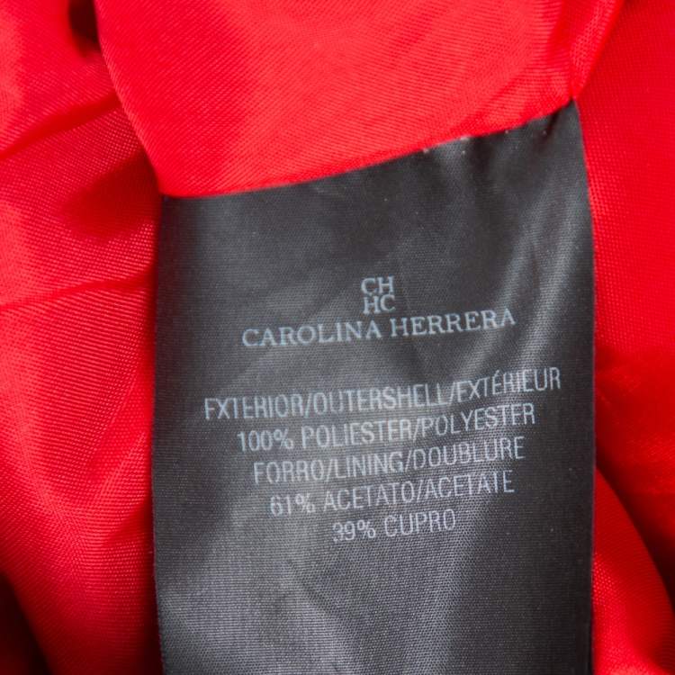 مملوكة مسبقًا CH Carolina Herrera Red Tricot Mesh Sleeveless Gown S