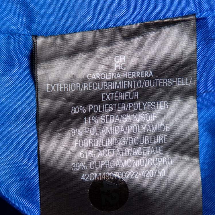 Pre Owned CH Carolina Herrera Royal Blue Textured Jacquard Maxi Skirt M