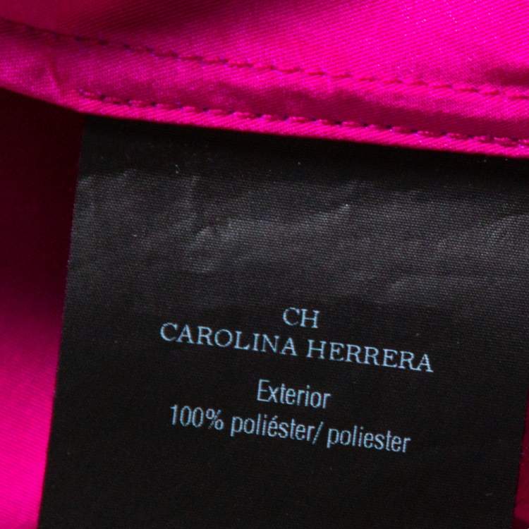 Pre Owned CH Carolina Herrera Magenta Taffeta Bow Tie Detail Asymmetric Hem Gown M