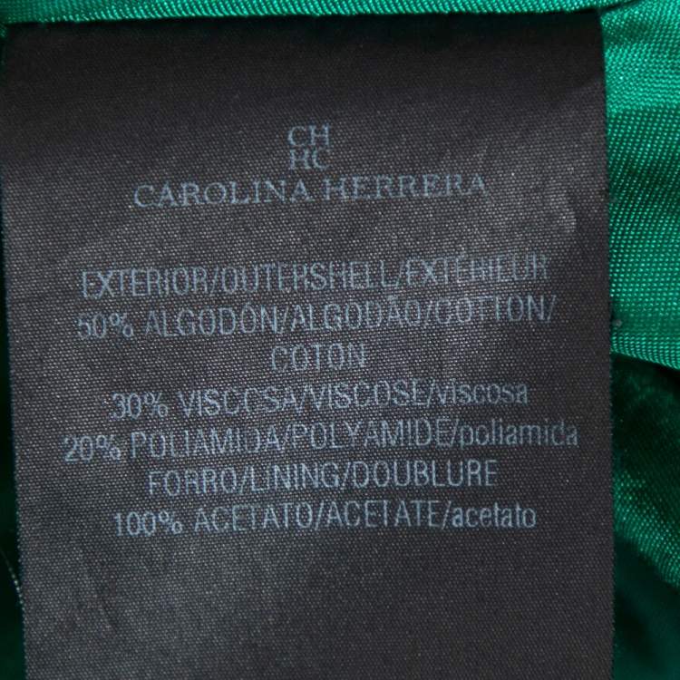 Pre Owned CH Carolina Herrera Green Lace Paneled Midi Dress XS