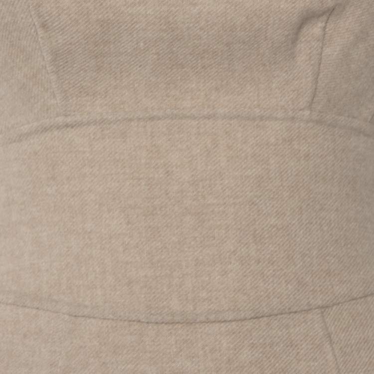 مملوكة مسبقًا CH Carolina Herrera Beige Wool Sleeveless Sheath Dress S