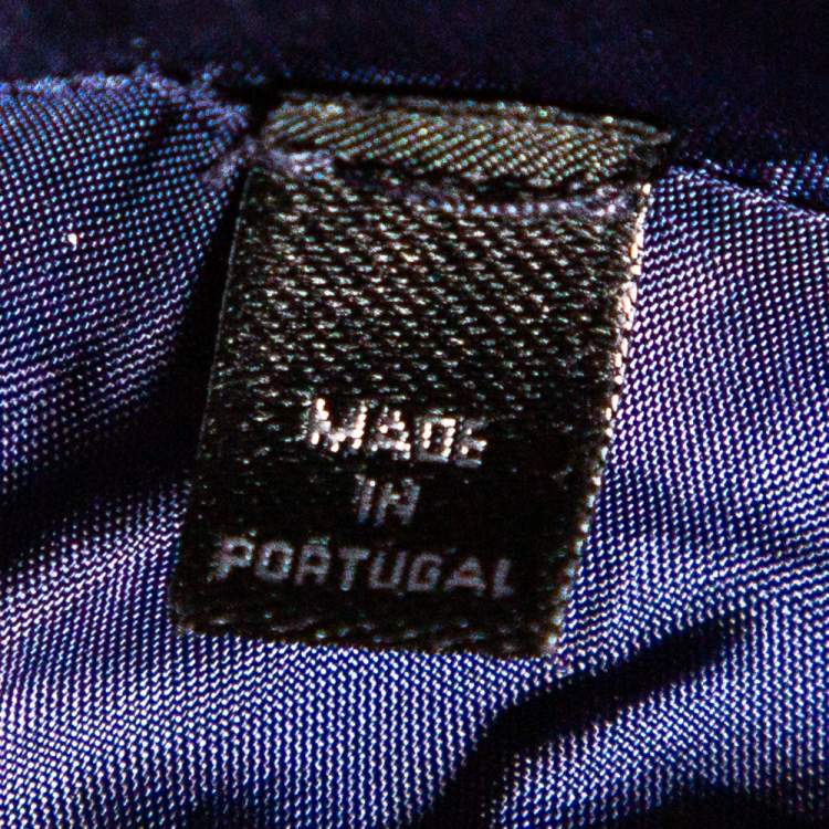 مملوكة مسبقًا CH Carolina Herrera Navy Blue Mesh & Lace Paneled Sleeveless Top S