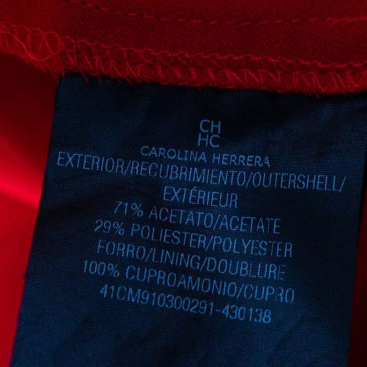 Pre Owned CH Carolina Herrera Red Crepe Ruffle Detail Sleeveless Maxi Dress M