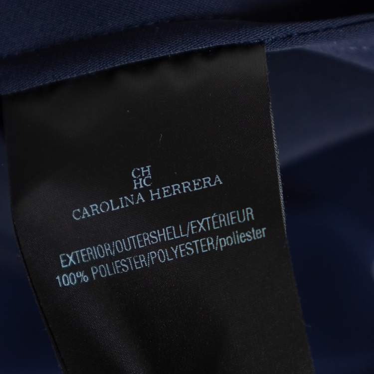 Pre Owned CH Carolina Herrera Navy Blue Crepe Tie-Up Detailed Suit Set M