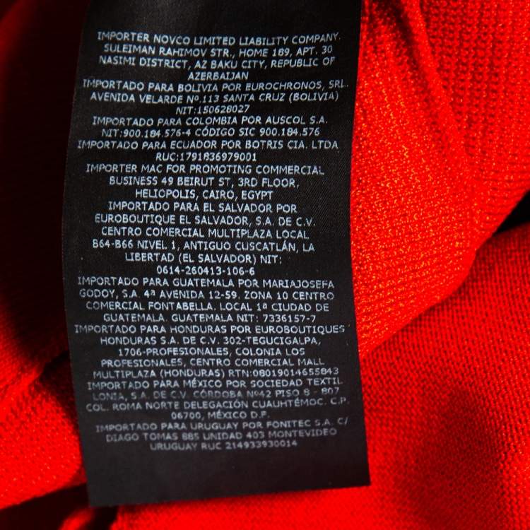 Pre Owned CH Carolina Herrera Red Knit Short Sleeve Peplum Top XS
