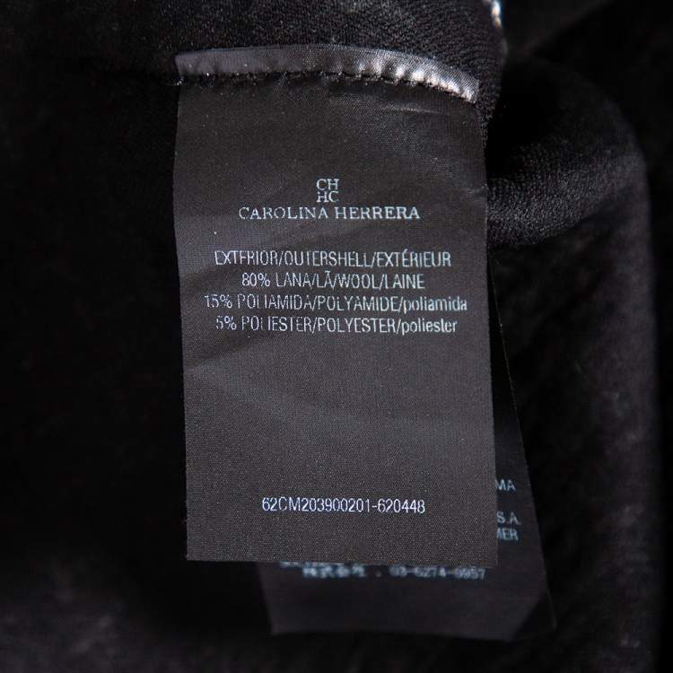 Pre Owned CH Carolina Herrera Monochrome Tweed Frayed Edged Top M