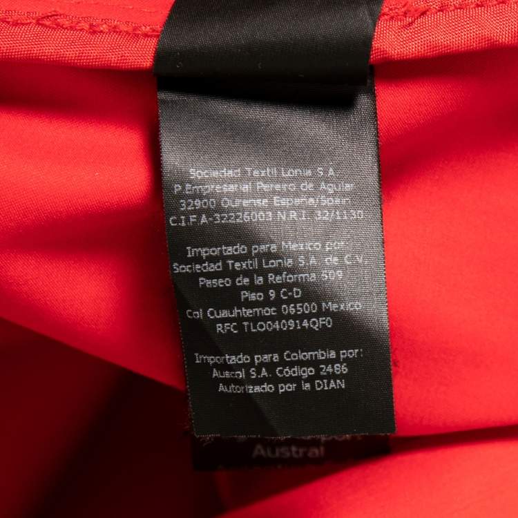 Pre Owned CH Carolina Herrera Red Cotton Waist Tie Detailed Zip Front Jacket M