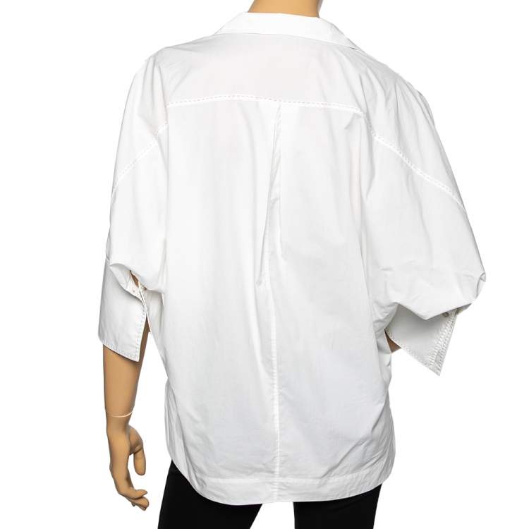 Pre Owned CH Carolina Herrera White Cotton Top XS
