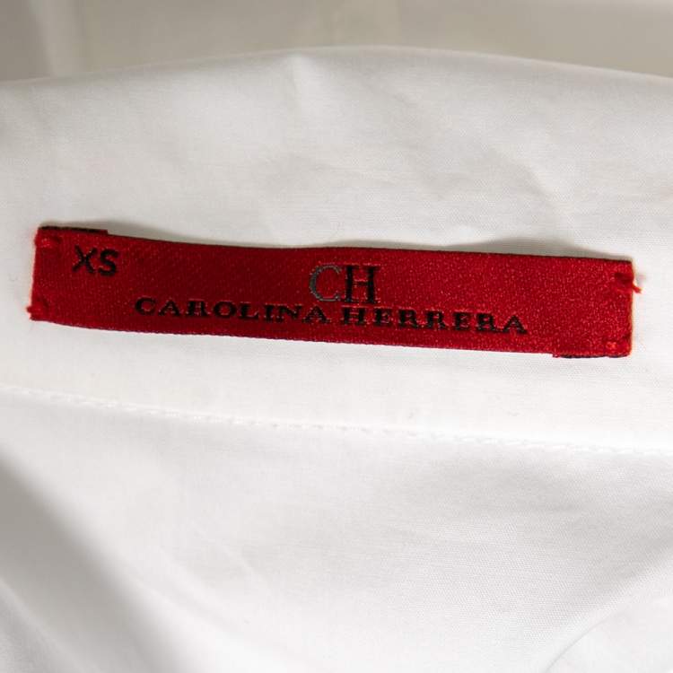 Pre Owned CH Carolina Herrera White Cotton Top XS