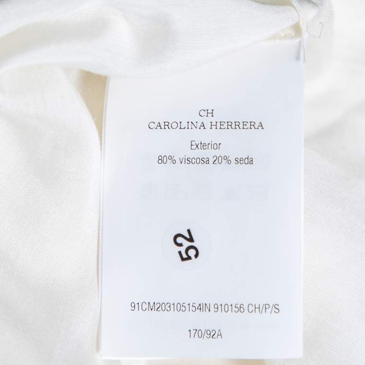 Pre Owned CH Carolina Herrera White Floral Lace Belted Tunic S