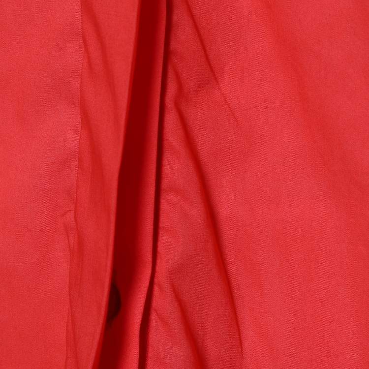 Pre Owned CH Carolina Herrera Red Cotton Oversized Shirt S